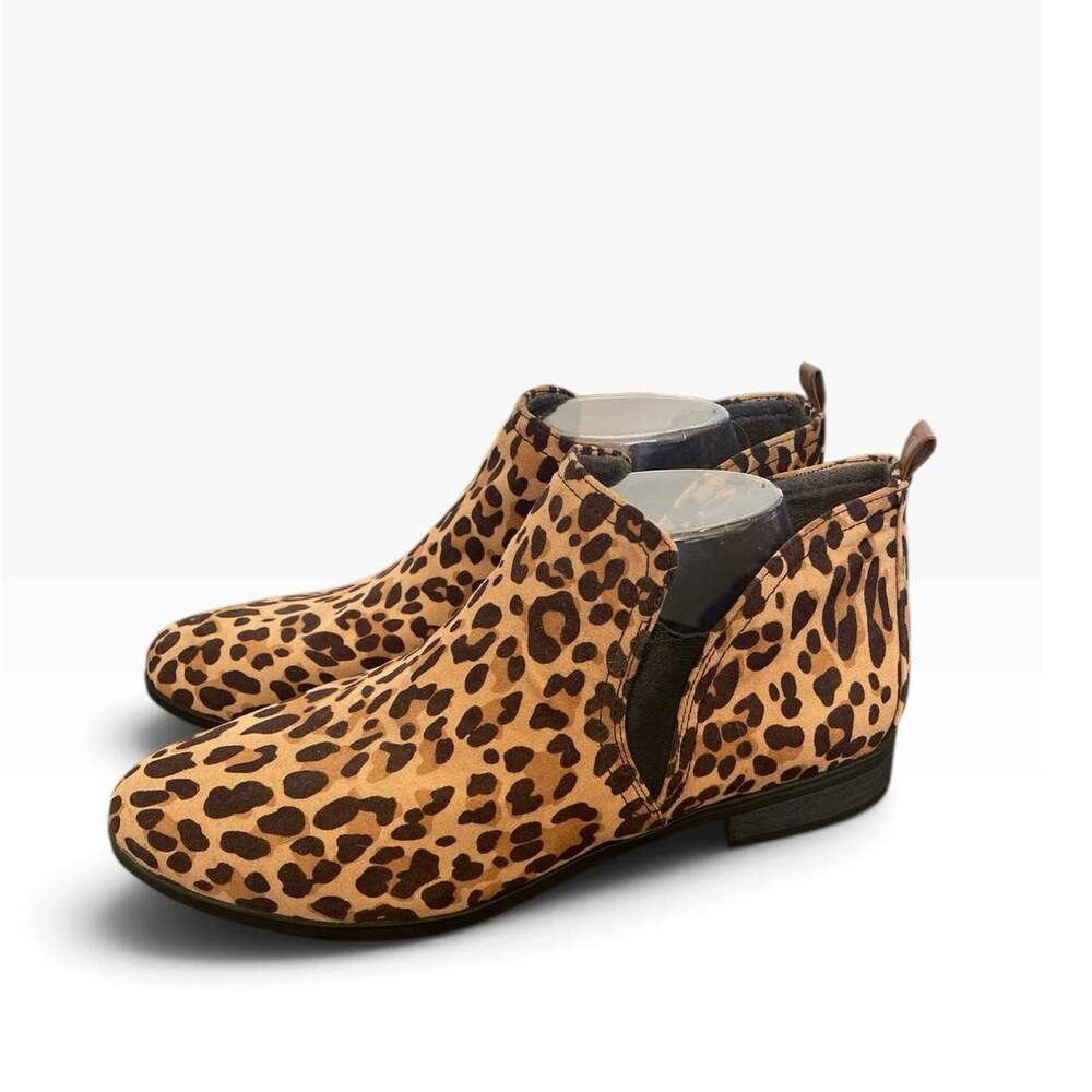 Dr Scholls Leopard Print Chelsea Ankle Boots Womens 9.5 Slip On Comfort Booties